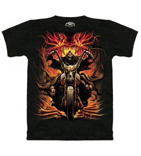 Grim raider T-shirt squelette moto - Skulbone