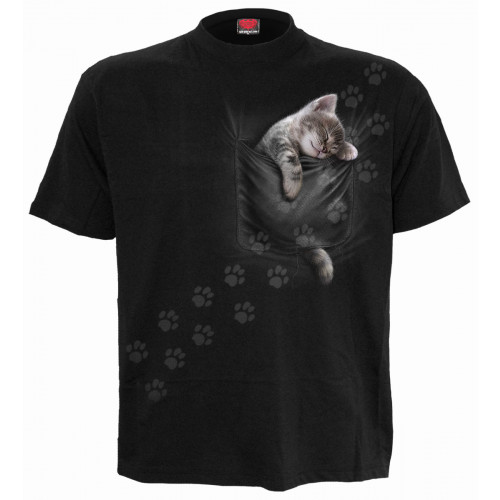 Pocket Kitten Tee Shirt Motif Chaton Homme Spiral Boutique