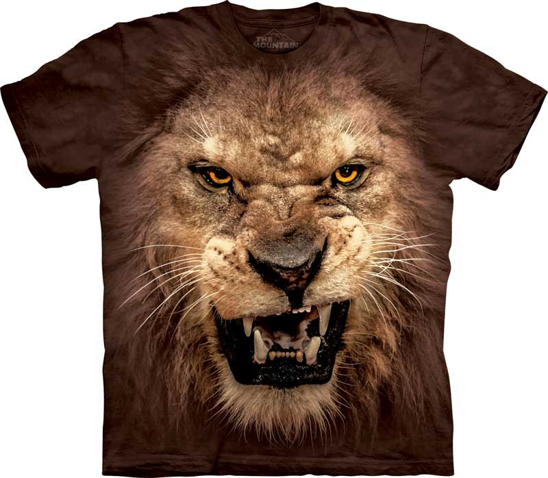 tee-shirt homme tete de lion the mountain lion roaring