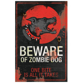 boutique dark fantasy horreur zombies plaque déco chien
