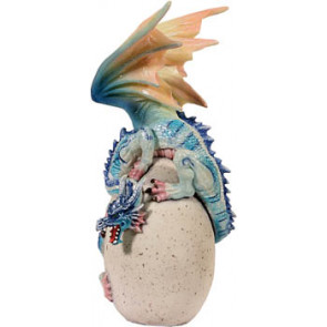 Dragon bleu sur un oeuf - Figurine -(20cm*)