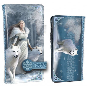 boutique accessoire mode porte monnaie motif illustrée loups blancs licence anne stokes
