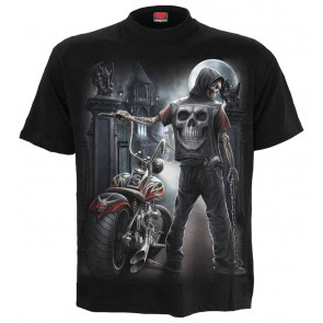 tee shirt moto biker squelette dark fantasy