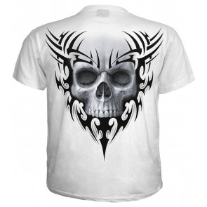 Solemn skull - T-shirt blanc gothique crâne - Spiral